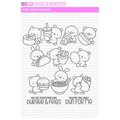 Clearly Besotted Clear Stamps - Fast Food Plushies